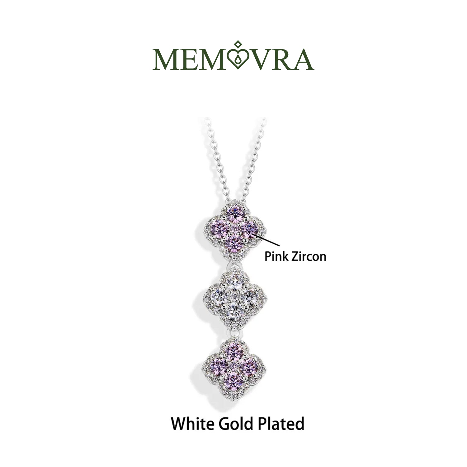 Eternal Moissanite Flower Pendant Necklace